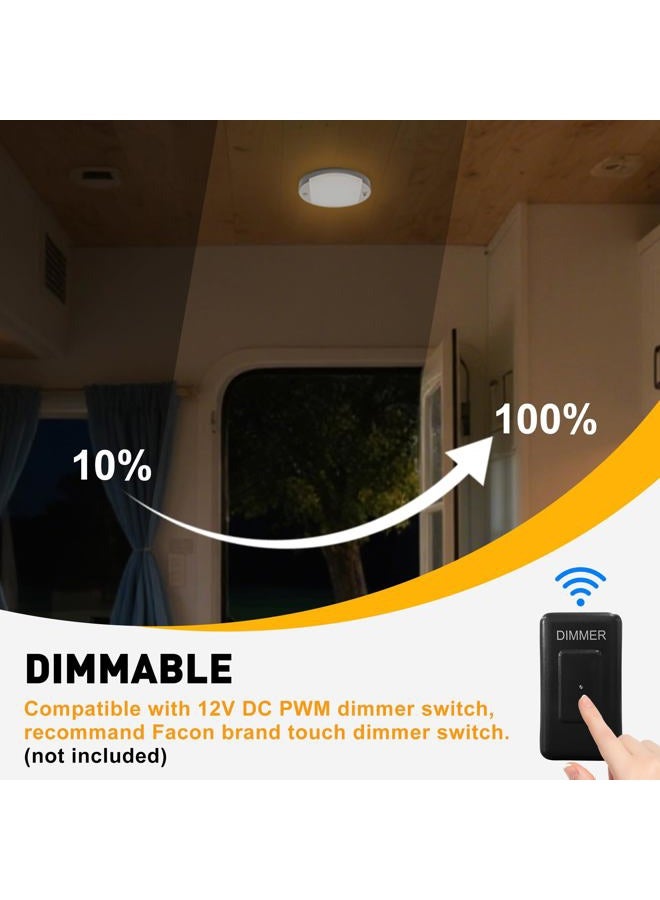 FACON 12V RV Interior Ceiling Light with Switch and Motion Sensor Function, LED RV Puck Light, 12Volts Interior Light for RV Motorhomes Camper Caravan Trailer Boat - Image 5