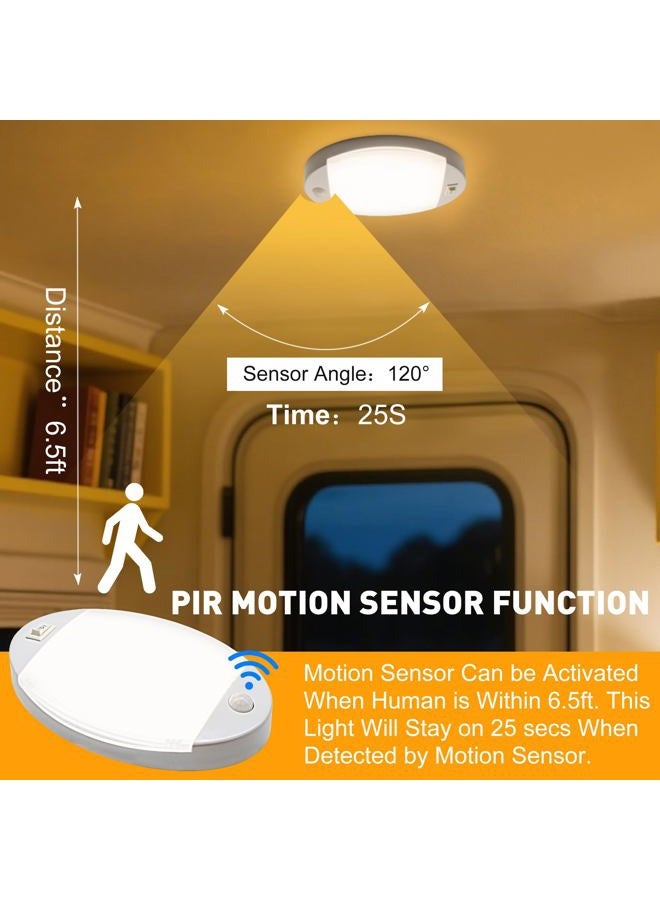 FACON 12V RV Interior Ceiling Light with Switch and Motion Sensor Function, LED RV Puck Light, 12Volts Interior Light for RV Motorhomes Camper Caravan Trailer Boat - Image 4