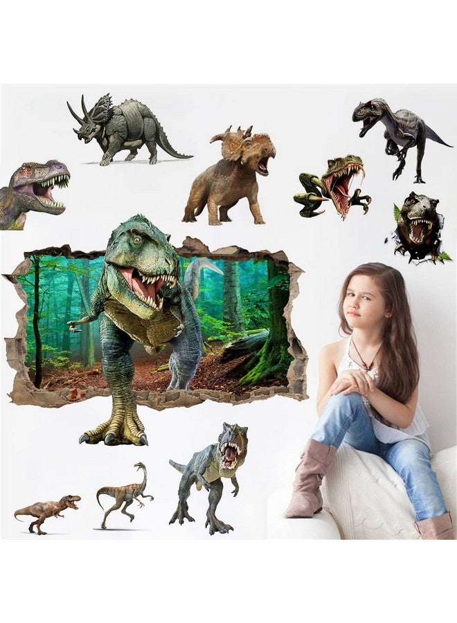 FAYYGYH 3D Dinosaur Wall Stickers Peel and Stick Vinyl Large Dino Stickers Removable Dinosaur Wall Decals for Family Living Room, Background Wall Decoration, Kids Boys Room - Image 1