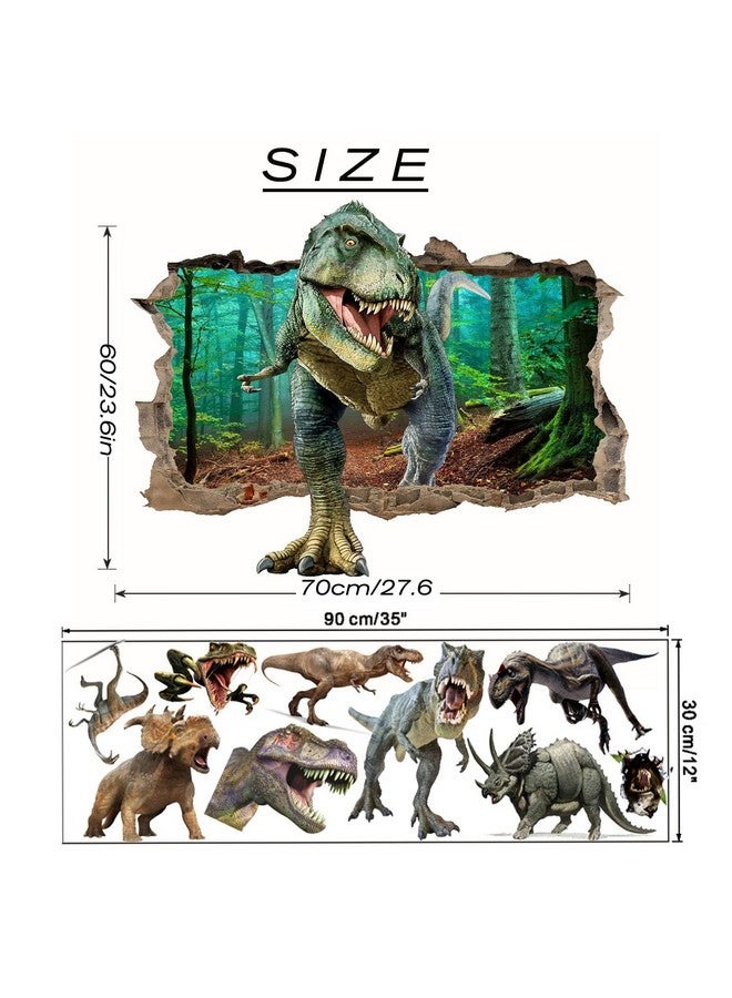 FAYYGYH 3D Dinosaur Wall Stickers Peel and Stick Vinyl Large Dino Stickers Removable Dinosaur Wall Decals for Family Living Room, Background Wall Decoration, Kids Boys Room - Image 2