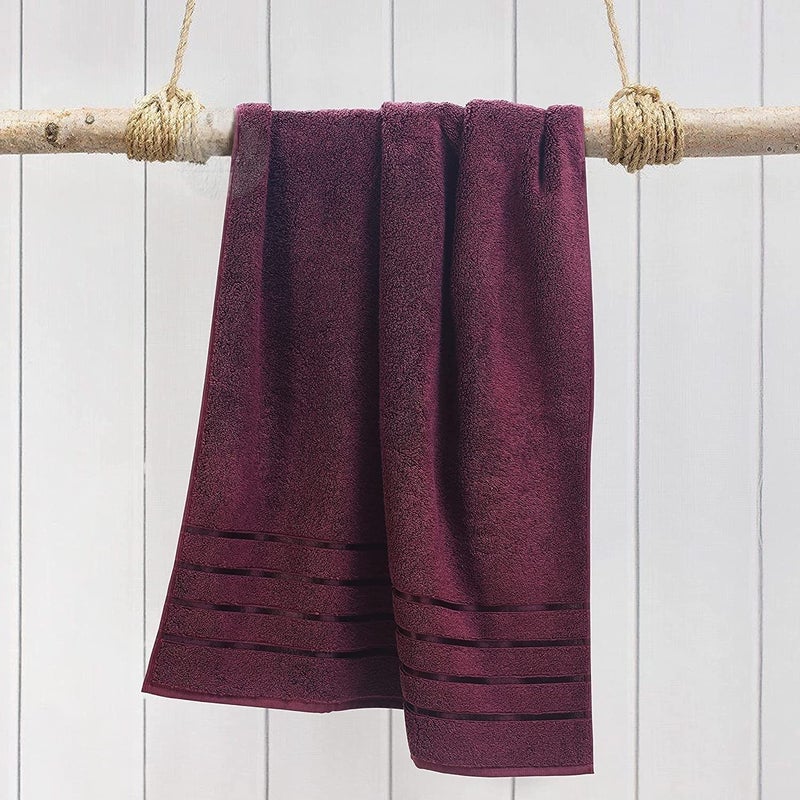 DRYHUG Living Light Weight Cotton Premium Waffle Border Bath Towel 75x150 cm Pack of 1 (Maroon) - Image 4