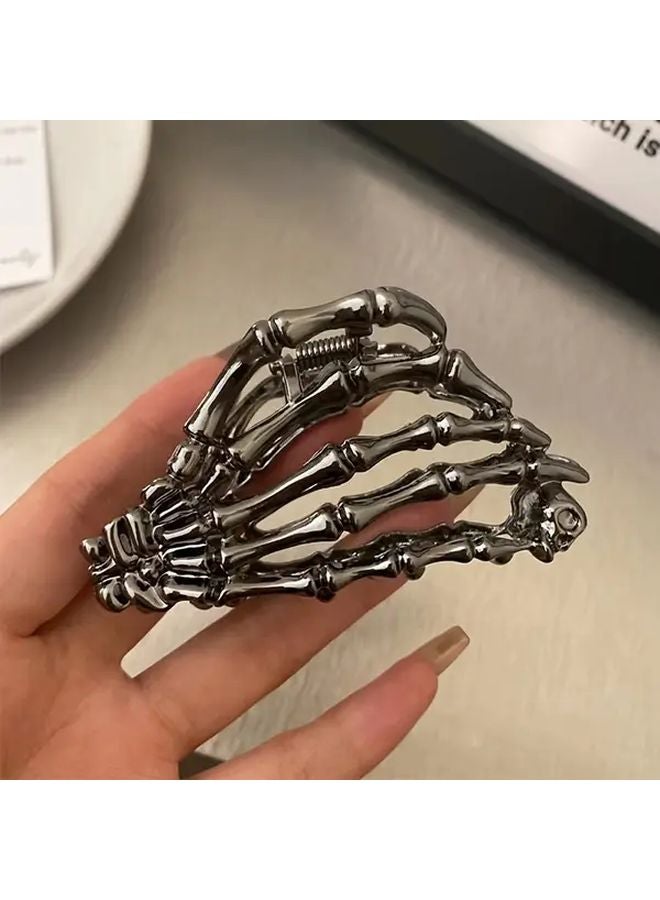 مشبك شعر بقبضة هيكل عظمي قوطي أسود، دبوس شعر متين للبانك، لهالوين - Image 3