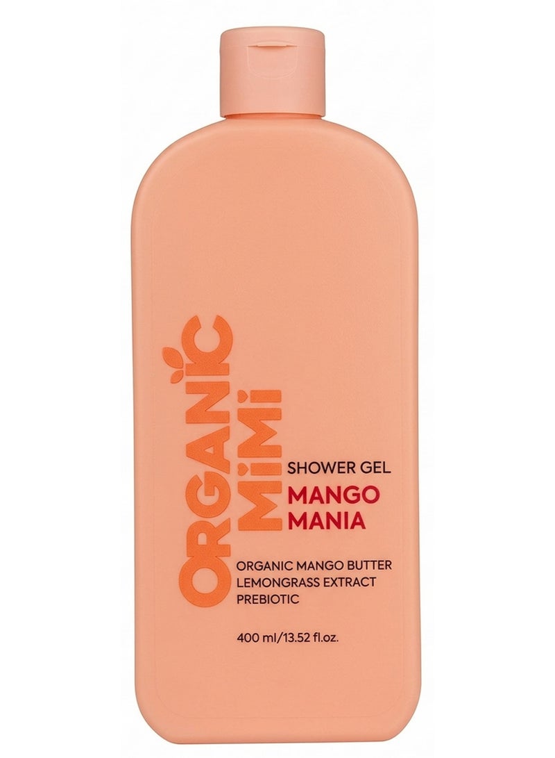 organic mimi Mango Mania Shower Gel Organic Mango Butter & Lemongrass Extract 400 ML - Image 1