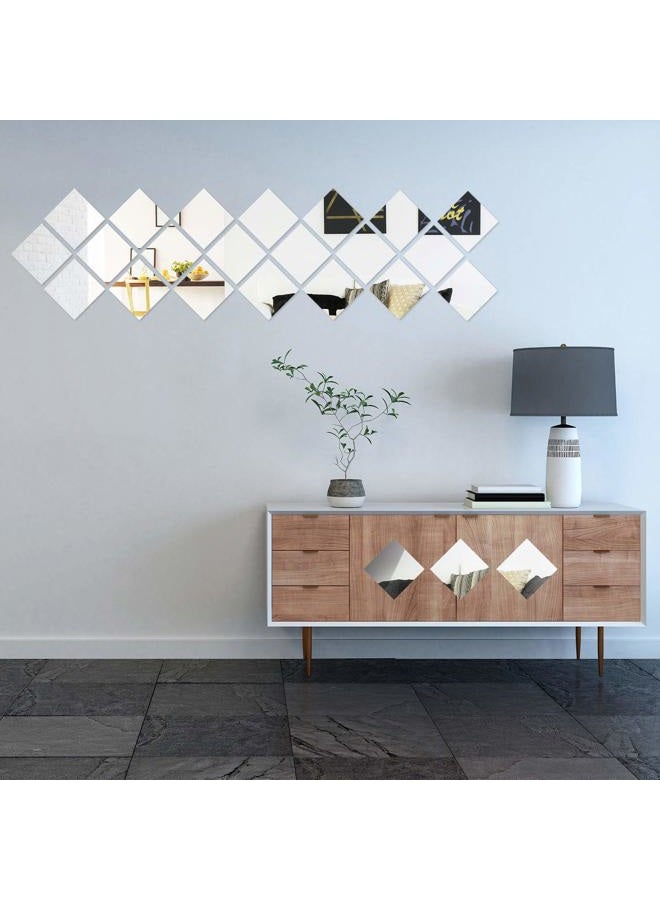 KimDaro Removable Acrylic Mirror Setting Wall Sticker Decal DIY Modern Decoration for Home Living Room Bedroom Décor, 15 x15 cm, Pack of 15 - Image 3