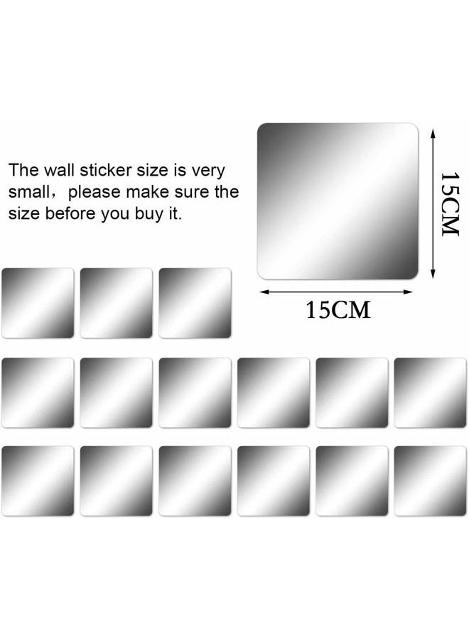 KimDaro Removable Acrylic Mirror Setting Wall Sticker Decal DIY Modern Decoration for Home Living Room Bedroom Décor, 15 x15 cm, Pack of 15 - Image 5