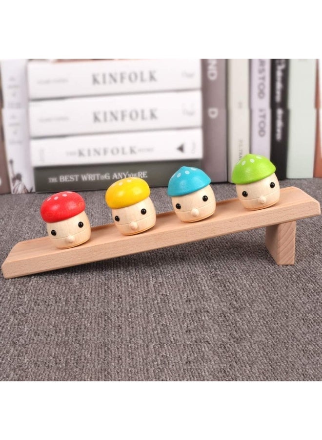لعبة التوازن والفرز الخشبية – لعبة الانزلاق بالمشروم التعليمية - Image 3