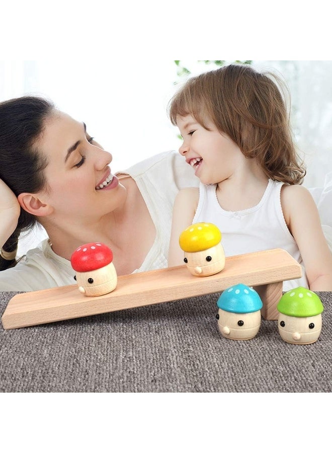 لعبة التوازن والفرز الخشبية – لعبة الانزلاق بالمشروم التعليمية - Image 4