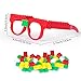 Fowecelt 12 Pcs DIY Building Bricks Glasses Building Blocks Games for Kids Birthday Party Favors Supplies Boys Girls Carnival Party Games Decor - Image 4