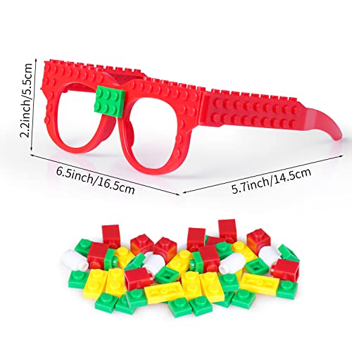 Fowecelt 12 Pcs DIY Building Bricks Glasses Building Blocks Games for Kids Birthday Party Favors Supplies Boys Girls Carnival Party Games Decor - Image 5