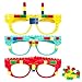 Fowecelt 12 Pcs DIY Building Bricks Glasses Building Blocks Games for Kids Birthday Party Favors Supplies Boys Girls Carnival Party Games Decor - Image 2