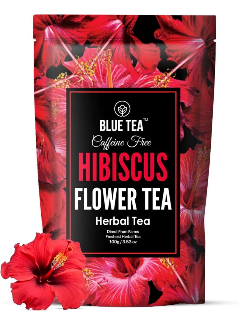 الشاي الأزرق شاي زهرة الكركديه 100 جرام | أكثر من 100 كوب | شاي تعزيز نضارة البشرة | نكهة منعشة | على أساس الزهور | خالي من الكافيين | ظهرت على خزان القرش | حزمة سحاب - Image 1