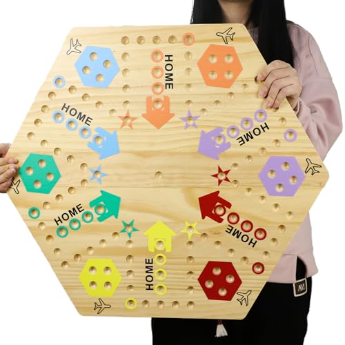 Medikaison Extra Large 236 Inches Wahoo Marble Board Game 4 and 6 Players 2 Sided Painted Thicken Wood Board Perfect Game for Family Friends Party - Image 5