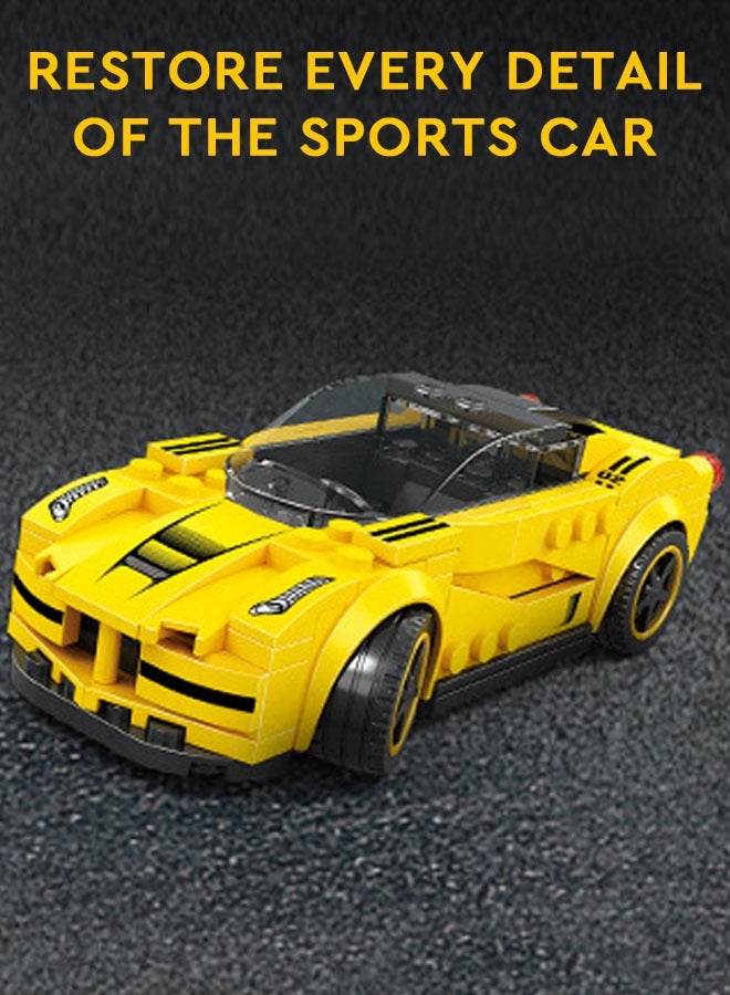 Building Block Racing Car, Educational Toy (Yellow)  - Image 4