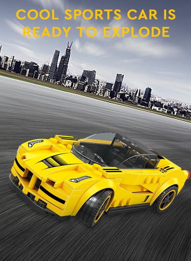 Building Block Racing Car, Educational Toy (Yellow)  - Image 5