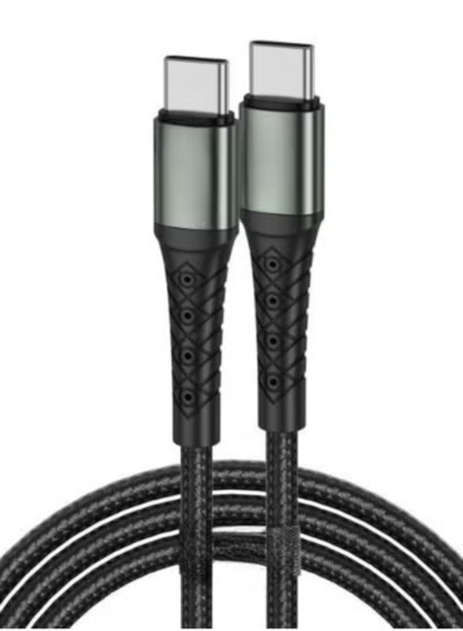 كابل شحن USB-C 60W – طول 1.2 متر، شحن سريع Type C إلى Type C للهواتف، التابلت، والابتوب - Image 1