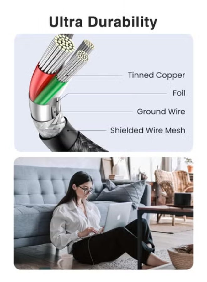 كابل شحن USB-C 60W – طول 1.2 متر، شحن سريع Type C إلى Type C للهواتف، التابلت، والابتوب - Image 2