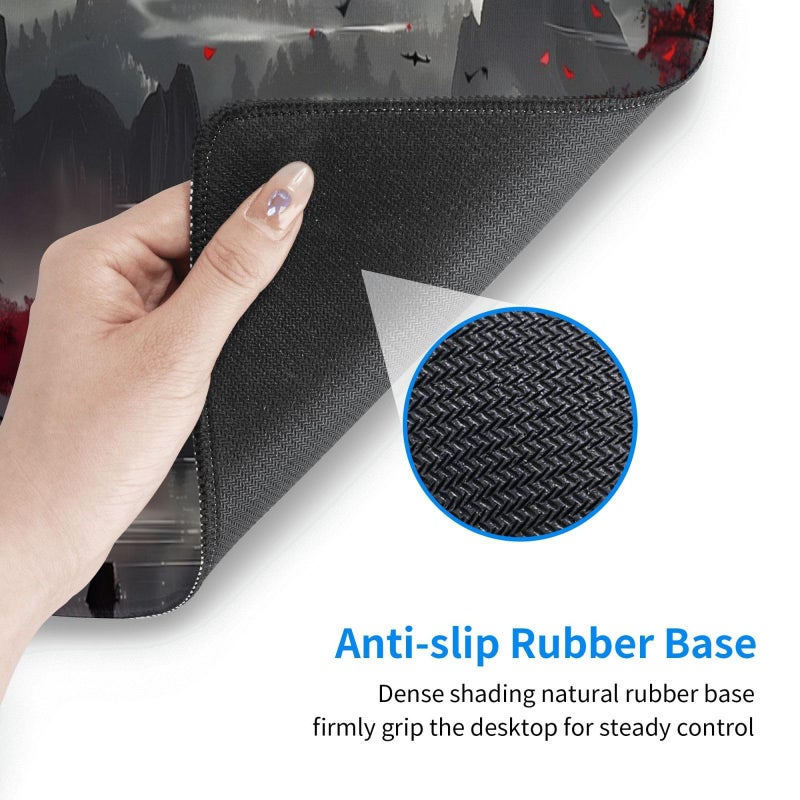 Brecoy Extended Gaming Mouse Pad, Large Desk Mat XL Anime Mouse Pad Waterproof with Stitched Edges, Non-Slip Desktop Pad for Home and Office, Level Up Your 31.5x11.8 Inch (Night Lake) - Image 5