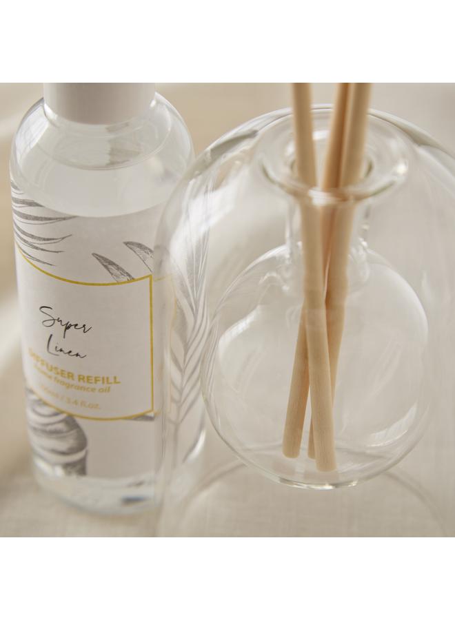 Eden 2 Piece Super Linen Reed Diffuser And Refill Oil Set With Glass Jar 100 Ml - Image 2