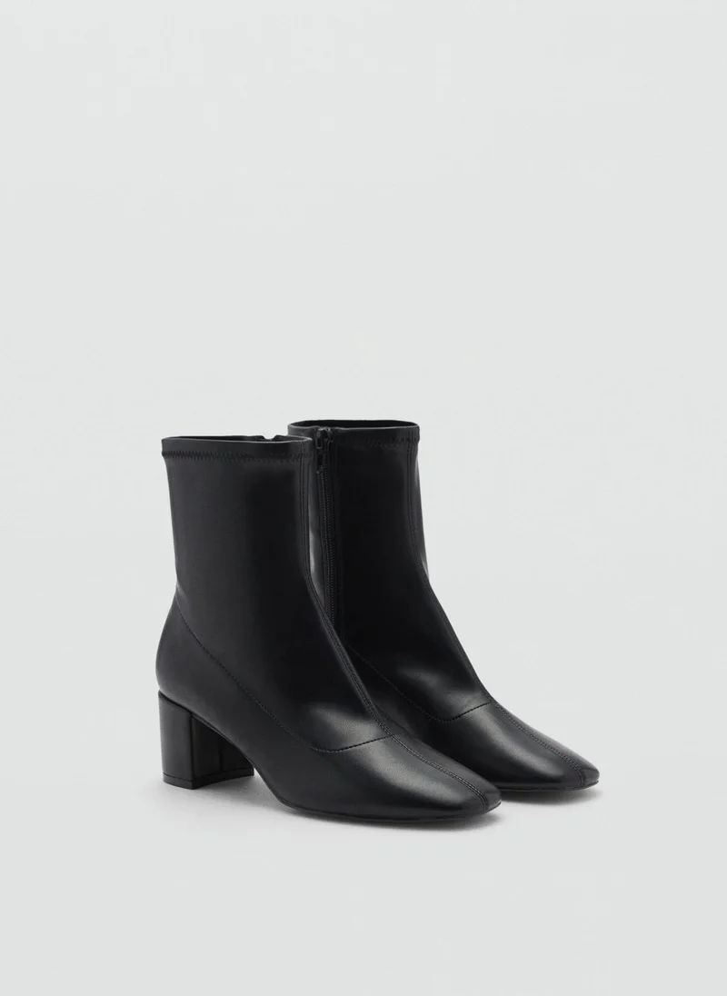 MANGO Block-Heel Ankle Boots