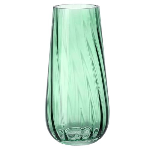 JAKY Global Modern Large Glass Vase H-9.8" Green Vases for Flowers, Centerpieces and Decorative Accents - Tall Plant Vase for Office Home Table Decor - Image 2
