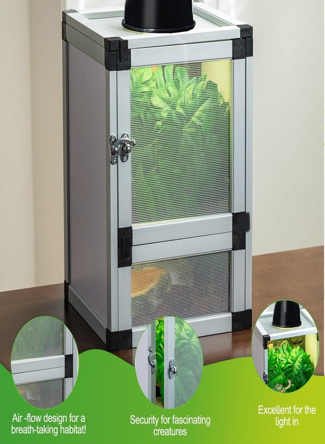 Toxirium Jumping Spider Enclosure, Toxirium Small Reptile Cage 8" x 8" x 12", Hatching Habitat, Dual Doors, Screen & Acrylic Ventilation, Easy Assembly, for Lizards, Frogs, Geckos - Image 3