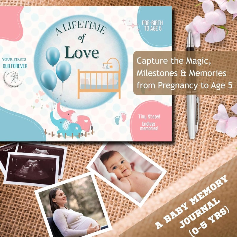 BeBojo Baby Journal [0–5 Years] | Baby Record Book & Memory Keepsake | 100 Pages | Baby Shower Gifts for Mom to Be | Gifts for Expectant Mother & New Mom | Baby Journal Record Book - Image 2