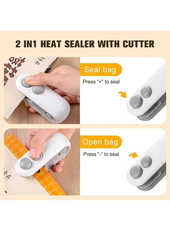 Mini Bag Sealer Handheld Heat Sealer 2 in 1 Plastic Bag Sealer and Cutter USB Rechargeable Portable Food Sealer for Storage Snacks Freshness 3 Modes ,Fast Charging - Image 4