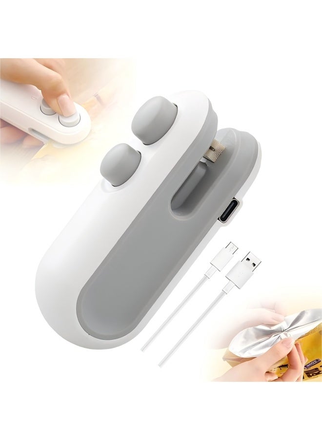Mini Bag Sealer Handheld Heat Sealer 2 in 1 Plastic Bag Sealer and Cutter USB Rechargeable Portable Food Sealer for Storage Snacks Freshness 3 Modes ,Fast Charging - Image 1