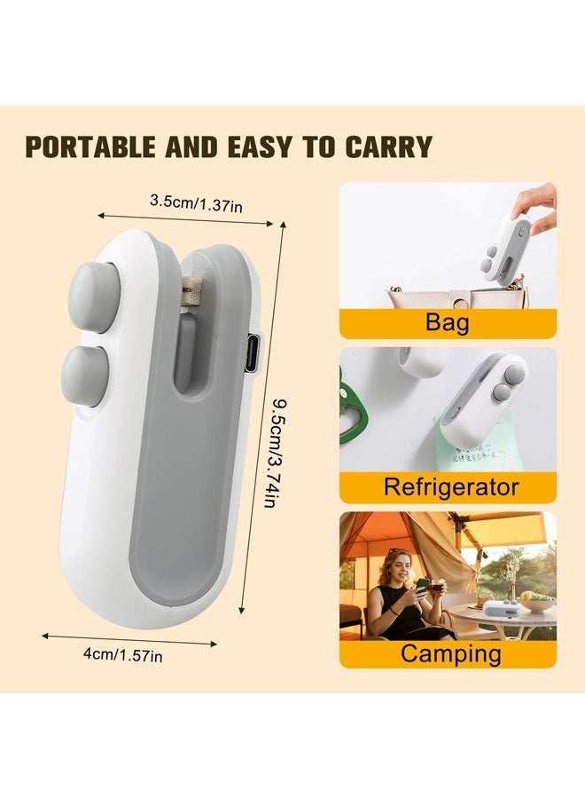 Mini Bag Sealer Handheld Heat Sealer 2 in 1 Plastic Bag Sealer and Cutter USB Rechargeable Portable Food Sealer for Storage Snacks Freshness 3 Modes ,Fast Charging - Image 2