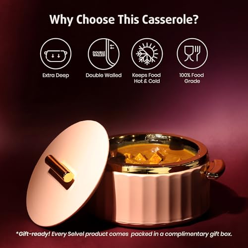 Selvel Camry Casserole Insulated Hot Pot with Stainless Steel Inner Single | Roti Casserole | Hot Box for Kitchen | Chapati, Roti, Biryani | Keeps Food Hot & Fresh (Peach, 1700 ML) - Image 5