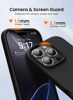 Theodor iPhone 16 Pro Max Black Protective Slim Fit Case Liquid Silicone Cover with Full Body Protection Anti-Scratch Shockproof Case For iPhone - Work like a Captain  - Image 3
