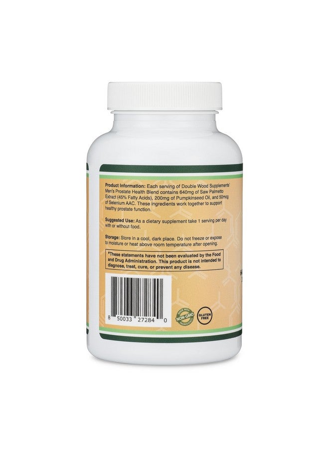 Double Wood Supplements مكمل دعم البروستاتا لصحة الرجال (120 كبسولة) حصة واحدة يوميًا لمدة 30 يومًا يدعم وظيفة البروستاتا والتحكم في البول (نخيل الساوا، زيت بذور اليقطين، سيلينيوم) من دابل وود - Image 3