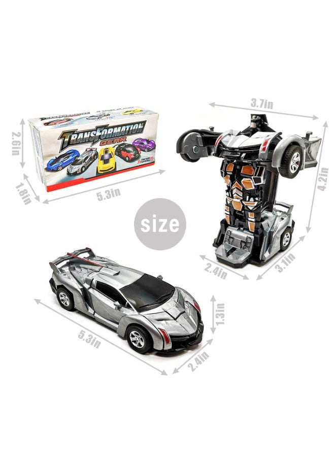 شابية ألعاب سيارات وشاحنات تعمل بالاحتكاك للأولاد من عمر 3 إلى 8 سنوات، ألعاب سيارات متحولة للأطفال، هدايا عيد ميلاد الأكثر شعبية للأولاد. (رمادي) - Image 4