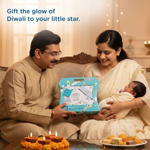 Mee Mee New Born Baby Gift Set | Soft Cotton Clothing Essentials for Infants/Baby Girls, Boys | Baby Shower Clothing Hamper (4 Pieces, Blue)| Ideal Gift for New Born Baby - Image 2
