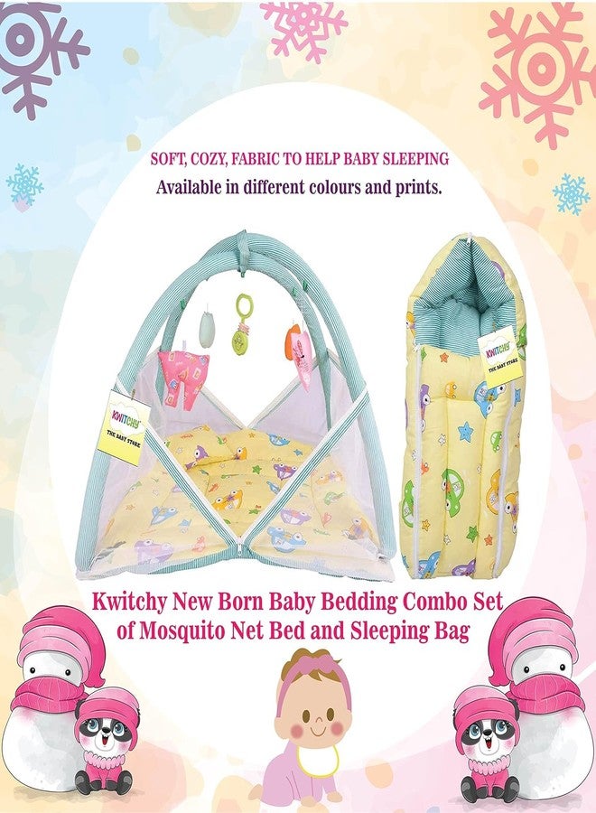 Kwitchy طقم سرير أطفال حديثي الولادة من كويتشي، يتضمن سريرًا مع ناموسية وحقيبة حمل (من 0 إلى 6 أشهر) باللون الأصفر - Image 2