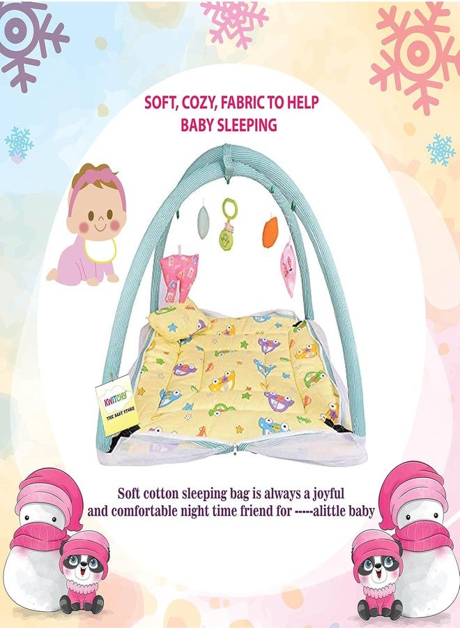 Kwitchy طقم سرير أطفال حديثي الولادة من كويتشي، يتضمن سريرًا مع ناموسية وحقيبة حمل (من 0 إلى 6 أشهر) باللون الأصفر - Image 3