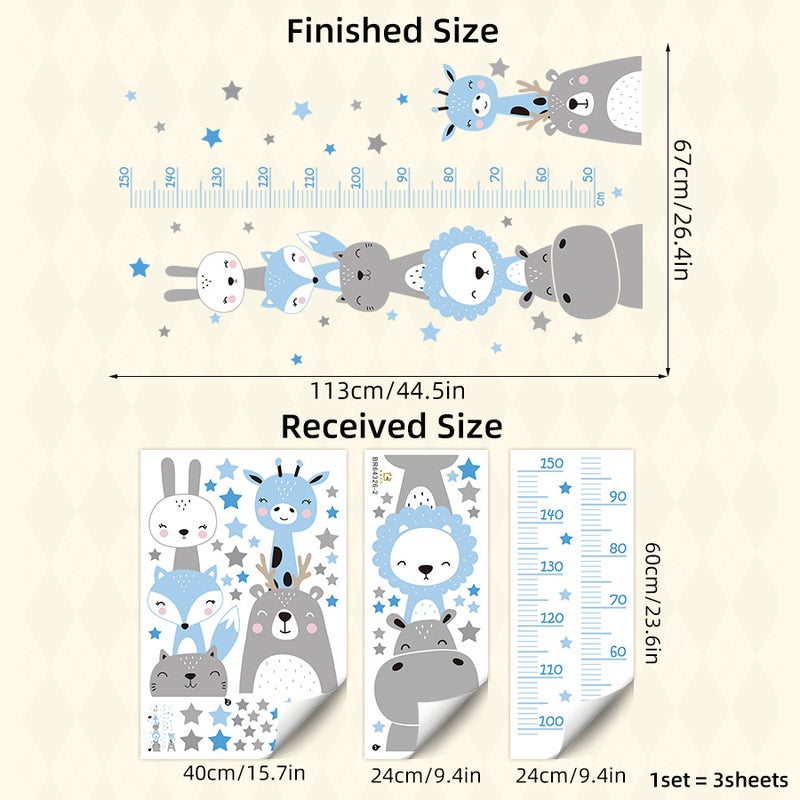 Cartoon Smiley Small Animal High Stickers Self-adhesive Wall Stickers Ins Style Children's Room Kindergarten Classroom Decorative Stickers(BR64326) - Image 1