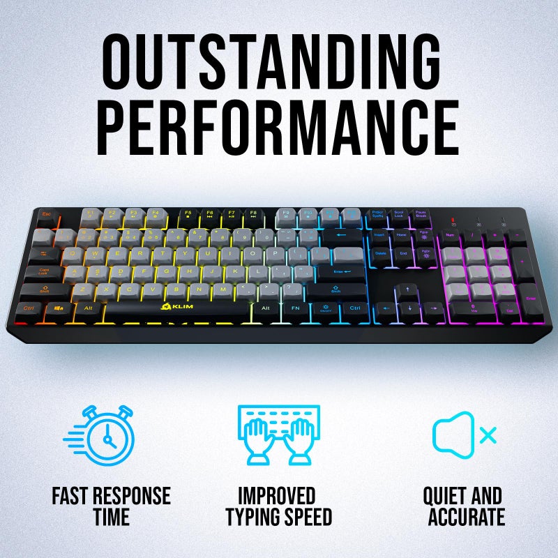 KLIM Chroma Wireless Keyboard â€“ RGB Backlit Gaming, Rechargeable Battery, PC Keyboard, Durable & Water-Resistant, Compatible with PS4, PS5 & Mac - Black - Image 4