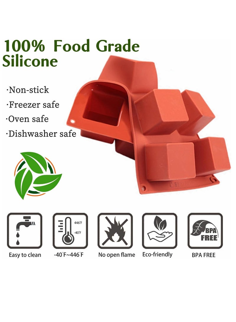 Beauenty Cube Cake Silicone Mold | 2" x 2" x 2" 3D Square Mousse Cake Baking Mold, French Dessert Molds for Chocolate Brownie Bites, Pastry, Jello, Ice Cream Cube, 8-Cavity - Image 3