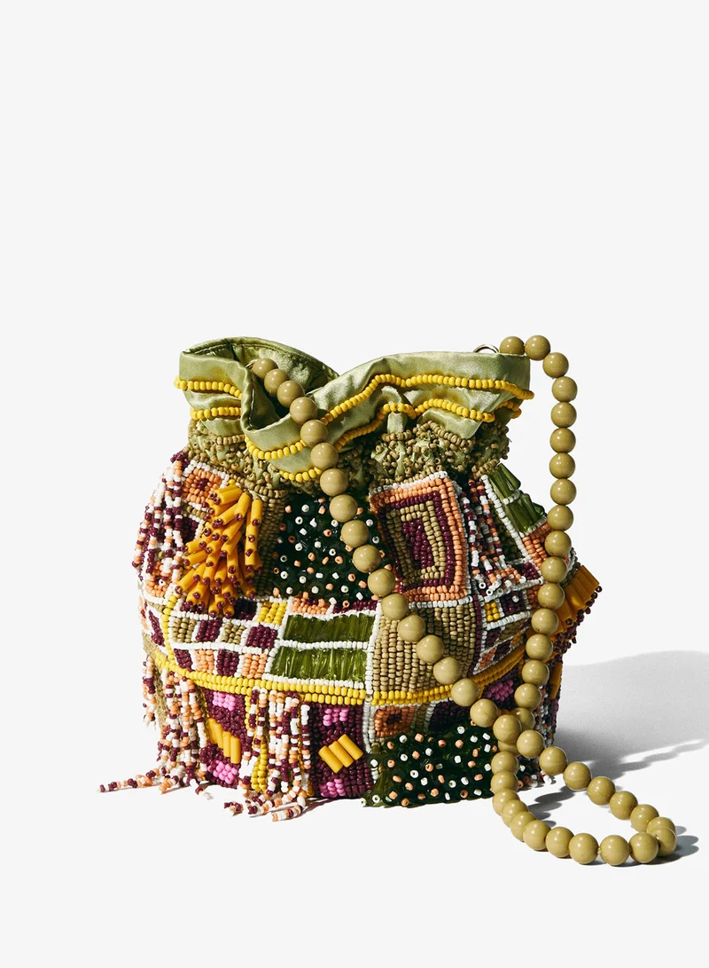 H&M Beaded bucket bag