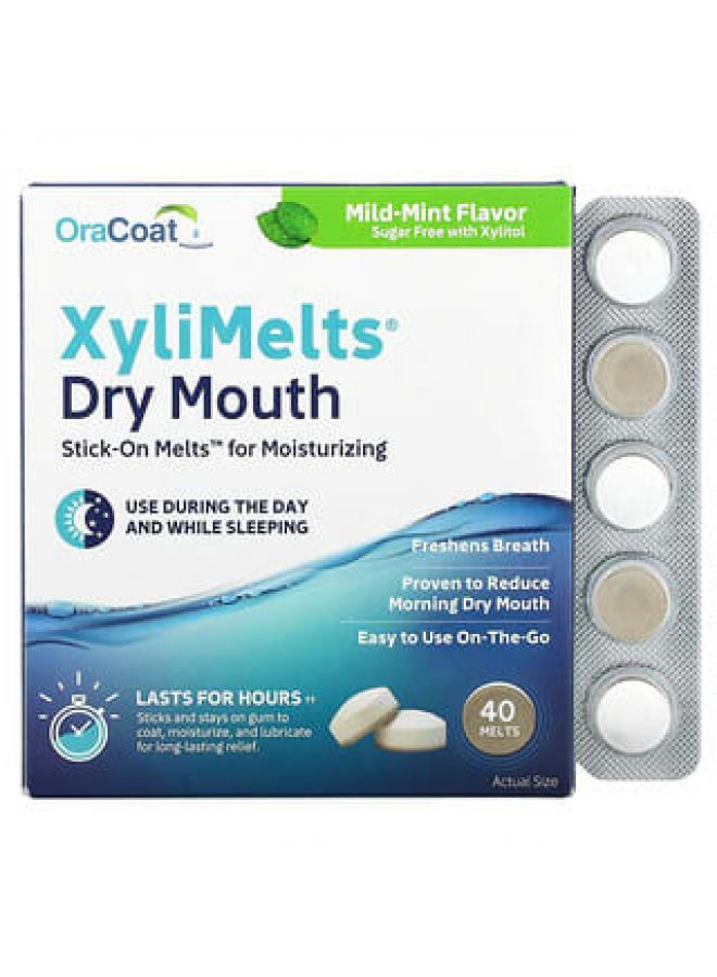 Oracoat OraCoat, XyliMelts for Dry Mouth, Mild-Mint, 40 Melts
