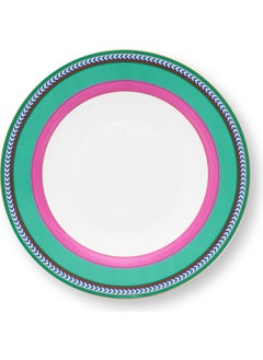 Pip Studio Chique Pink Green Porcelain Deep Plate 23.5 cm  - Image 1