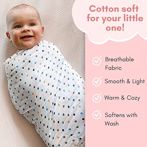 haus & kinder 100% Cotton Muslin Swaddle Wrap for New Born Baby | Pack of 2 (100×100 cm) | Baby Blanket & Swaddles for Newborn | Fruit & Ditsy Floral - Image 5