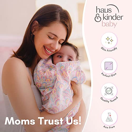haus & kinder 100% Cotton Muslin Swaddle Wrap for New Born Baby | Pack of 2 (100×100 cm) | Baby Blanket & Swaddles for Newborn | Fruit & Ditsy Floral - Image 3
