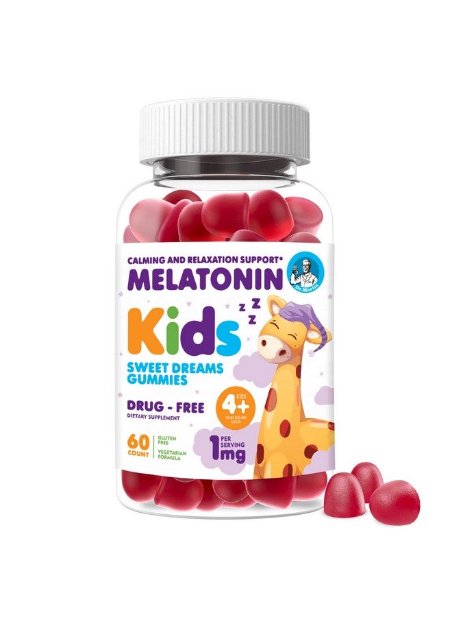 دكتور موريتز حلوى جيلاتين الميلاتونين من دكتور موريتز للأطفال والكبار حلوى جيلاتين للأطفال بنكهة الفراولة الطبيعية - قابلة للمضغ 1 ملغ من الميلاتونين للمراهقين - الميلاتونين للأطفال (60 قطعة) - Image 1