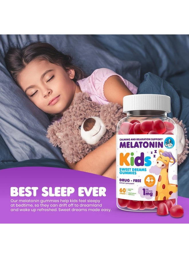 دكتور موريتز حلوى جيلاتين الميلاتونين من دكتور موريتز للأطفال والكبار حلوى جيلاتين للأطفال بنكهة الفراولة الطبيعية - قابلة للمضغ 1 ملغ من الميلاتونين للمراهقين - الميلاتونين للأطفال (60 قطعة) - Image 2