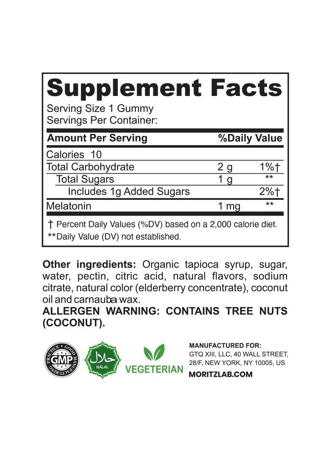 دكتور موريتز حلوى جيلاتين الميلاتونين من دكتور موريتز للأطفال والكبار حلوى جيلاتين للأطفال بنكهة الفراولة الطبيعية - قابلة للمضغ 1 ملغ من الميلاتونين للمراهقين - الميلاتونين للأطفال (60 قطعة) - Image 4