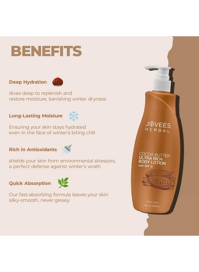 Jovees Herbal Cocoa Butter Hand & Body Lotion For Hydrates & Moisturise For All Skin Types 500ml - Image 4