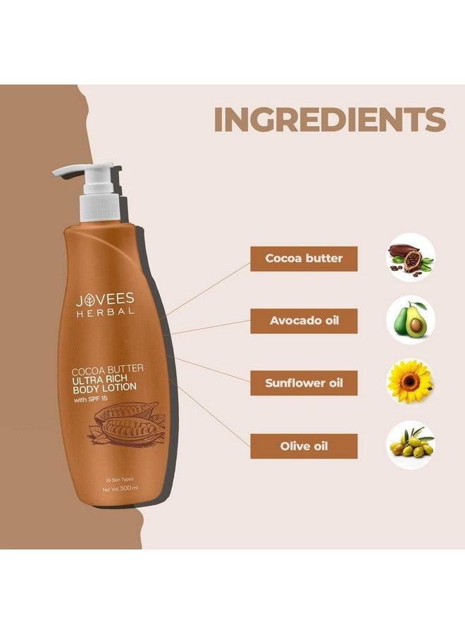 Jovees Herbal Cocoa Butter Hand & Body Lotion For Hydrates & Moisturise For All Skin Types 500ml - Image 5