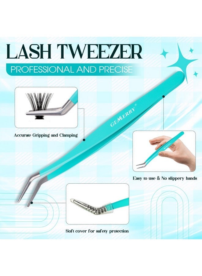 جيمري ملقط الرموش لمجموعات الرموش، 4 قطع، أداة وضع الرموش، مجموعة ملقط الرموش المصنوعة يدويًا، ملقط تمديد الرموش من الفولاذ المقاوم للصدأ مع فرشاة الرموش وملقط الحواجب، مجموعة أدوات وضع الرموش - Image 2